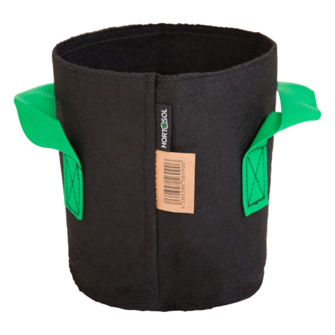 3L Hortosol Pflanzsack schwarz 15x17cm von der Seite